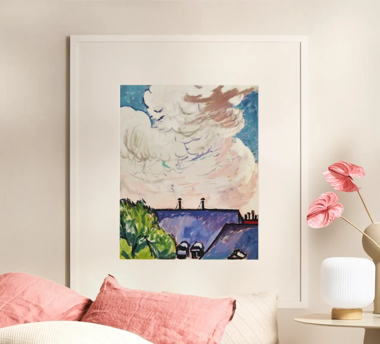 Henry Lyman Sayen: Dynamic Cloudscape, Modern Fauvist Sky poster by NorwesClub