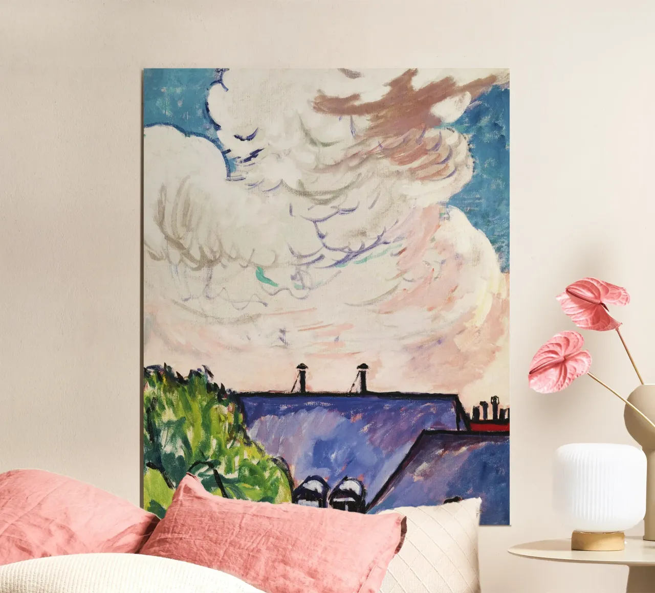 Henry Lyman Sayen: Dynamic Cloudscape, Modern Fauvist Sky poster by NorwesClub