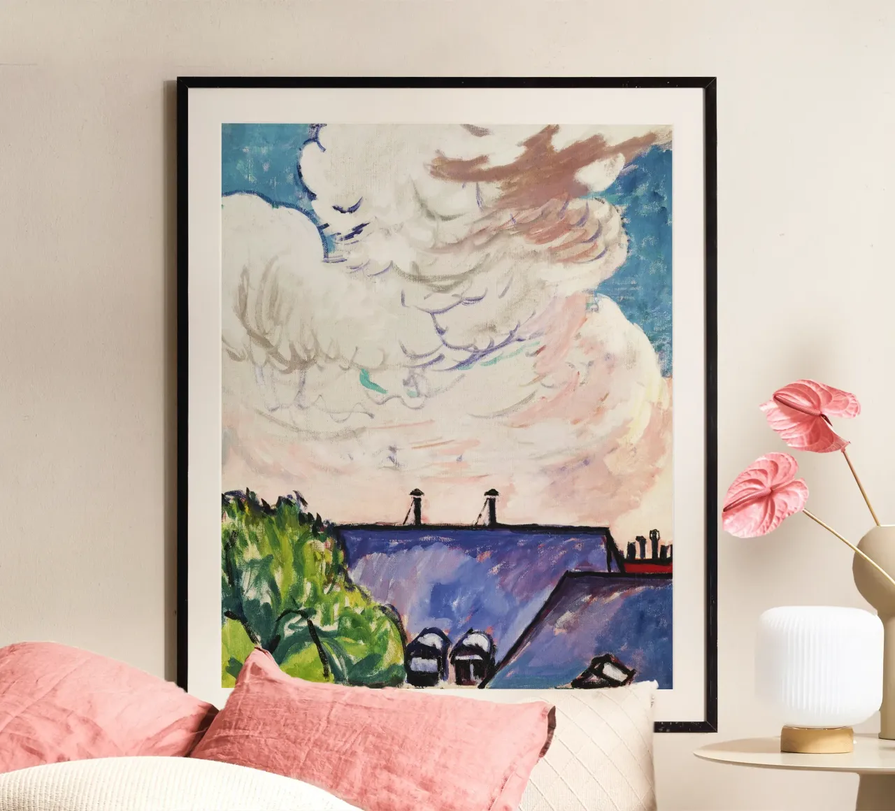 Henry Lyman Sayen: Dynamic Cloudscape, Modern Fauvist Sky poster by NorwesClub