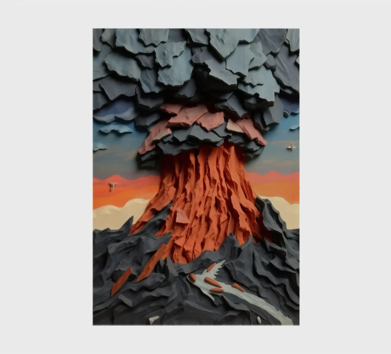 Volcano eruption artwork showcases layers of lava and clouds notebook by DesignDoodle