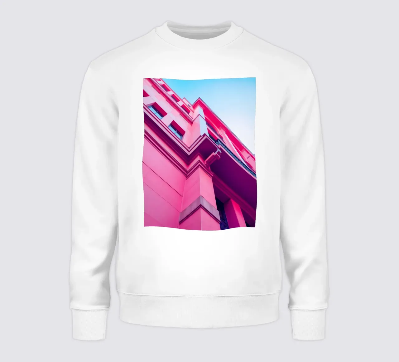 Design architettonico moderno con edificio di colore rosa acceso felpa da DesignDoodle