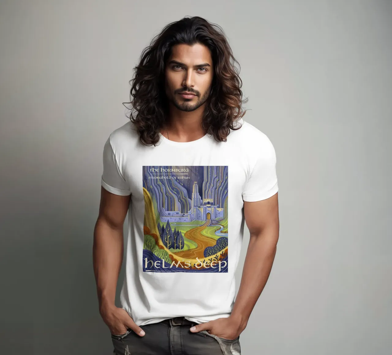 The Hornburg Helm's Deep, Stronghold of Rohan t-shirt by Junkie Movie