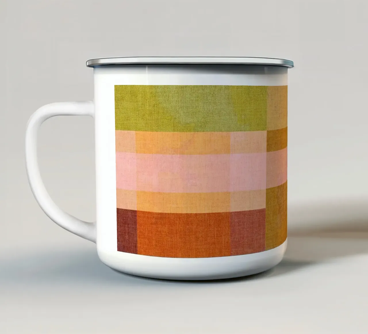 Plaid Bauhaus moderno n. 2 - Autunno audace e accogliente tazza in smalto da Dominique Vari Abstract