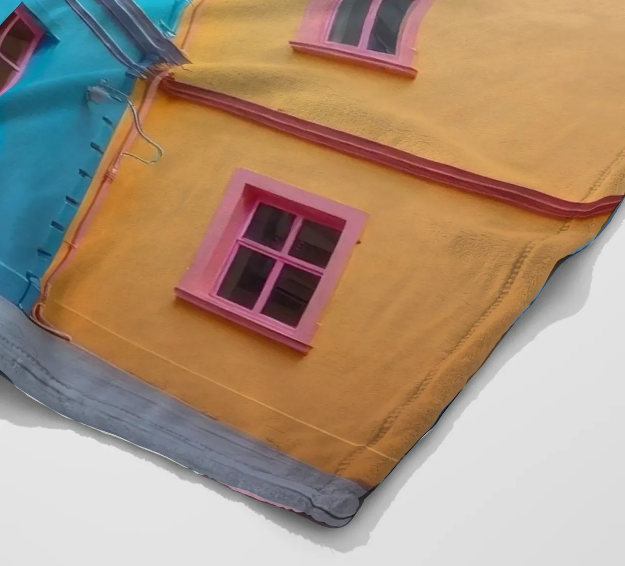 courtyard showcasing colorful architecture in a historical fleece blanket by DesignDoodle