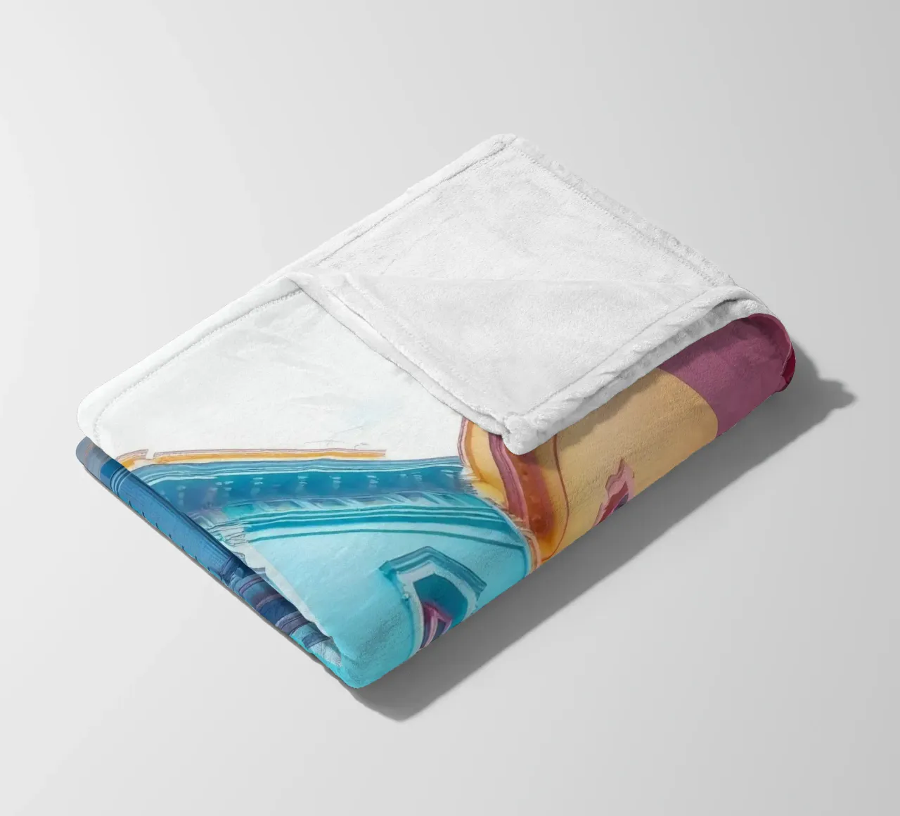 courtyard showcasing colorful architecture in a historical fleece blanket by DesignDoodle