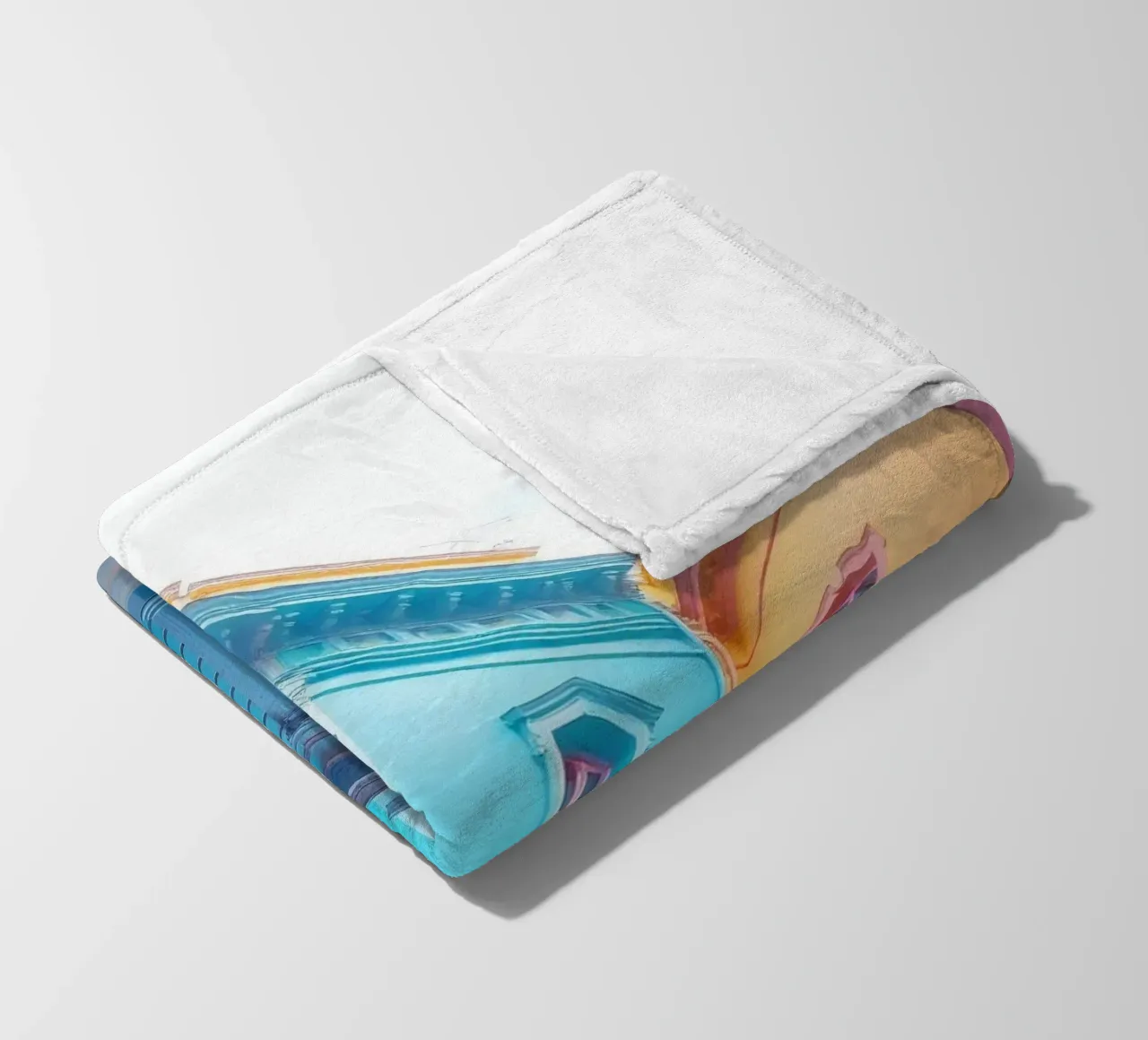 courtyard showcasing colorful architecture in a historical fleece blanket by DesignDoodle