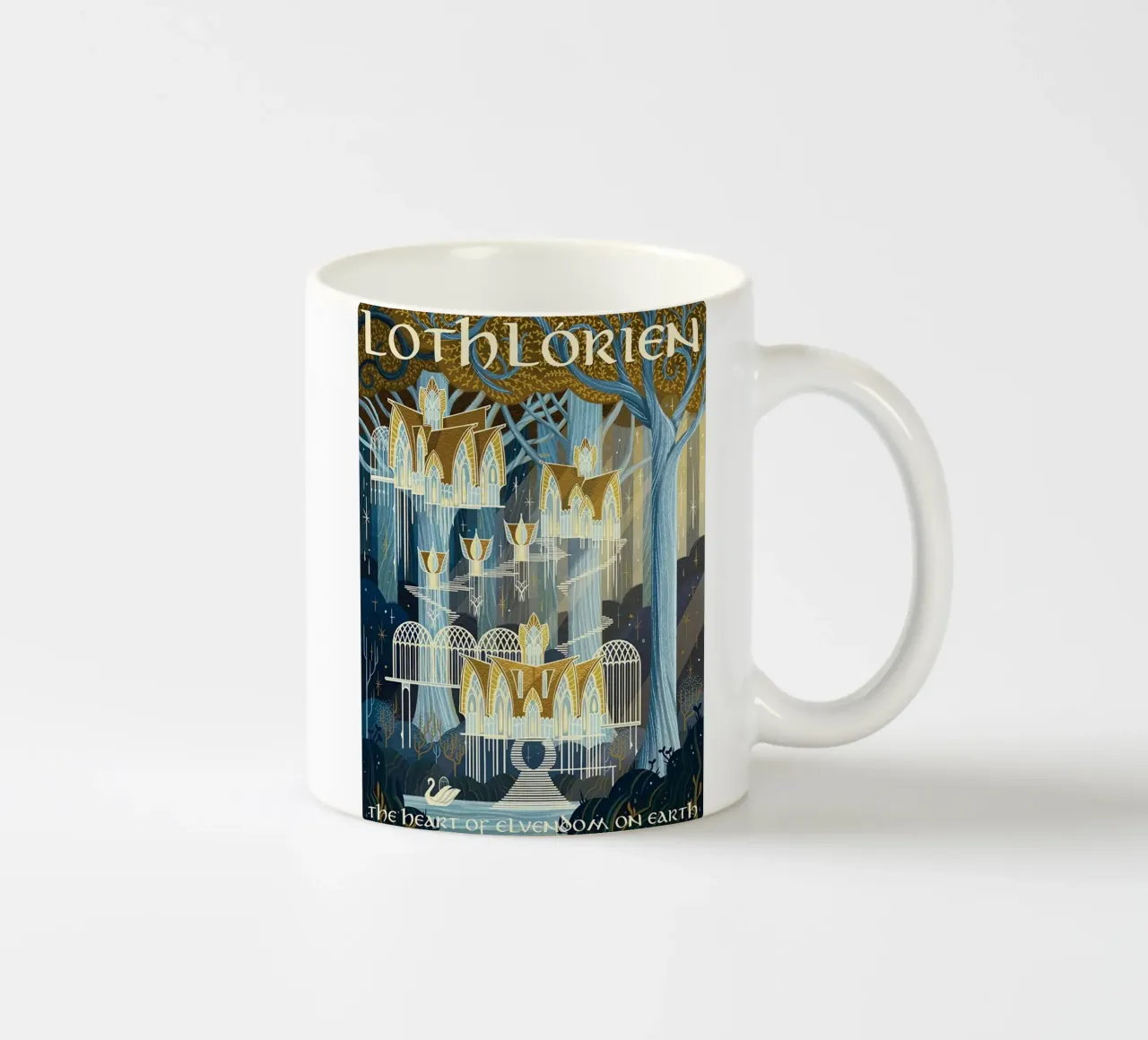 Lothlorien Het hart van het Elfenrijk op aarde keramische mok van Junkie Movie