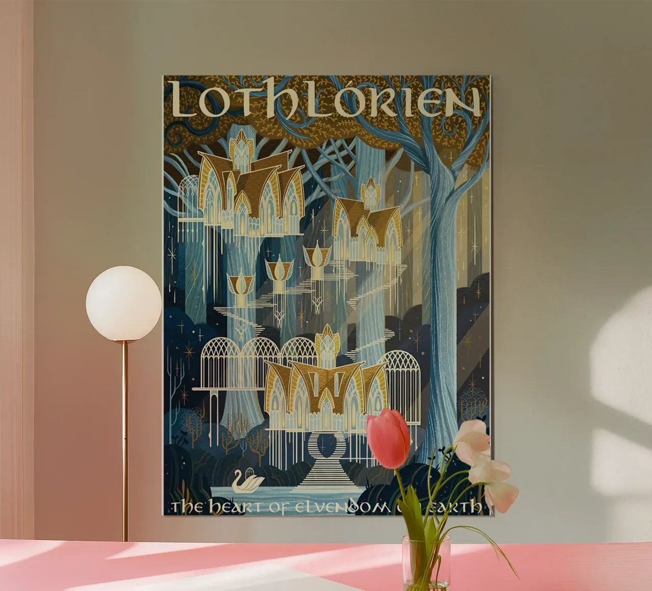 Lothlorien The Heart of Elvendom on Earth poster with plastic frame by Junkie Movie