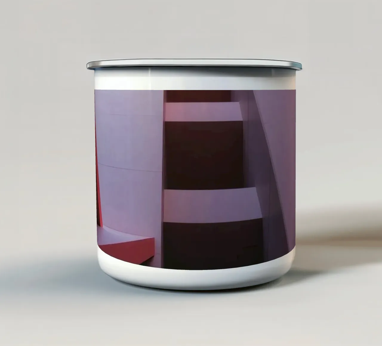 Unique architectural perspective of colorful building enamel mug by DesignDoodle