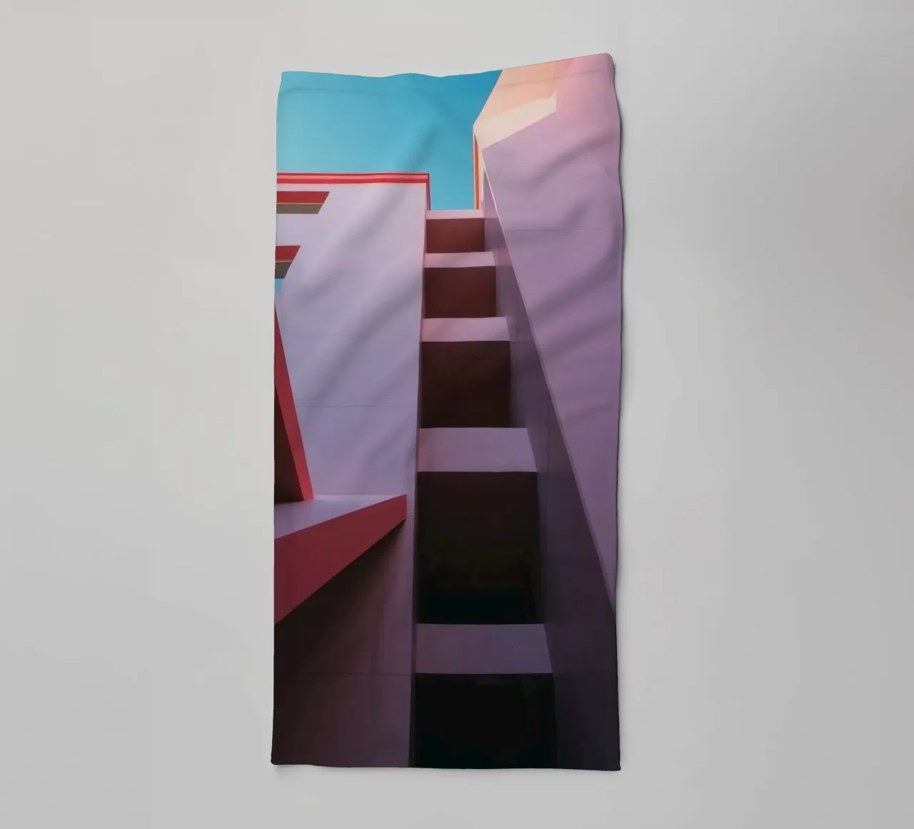 Unique architectural perspective of colorful building towel by DesignDoodle