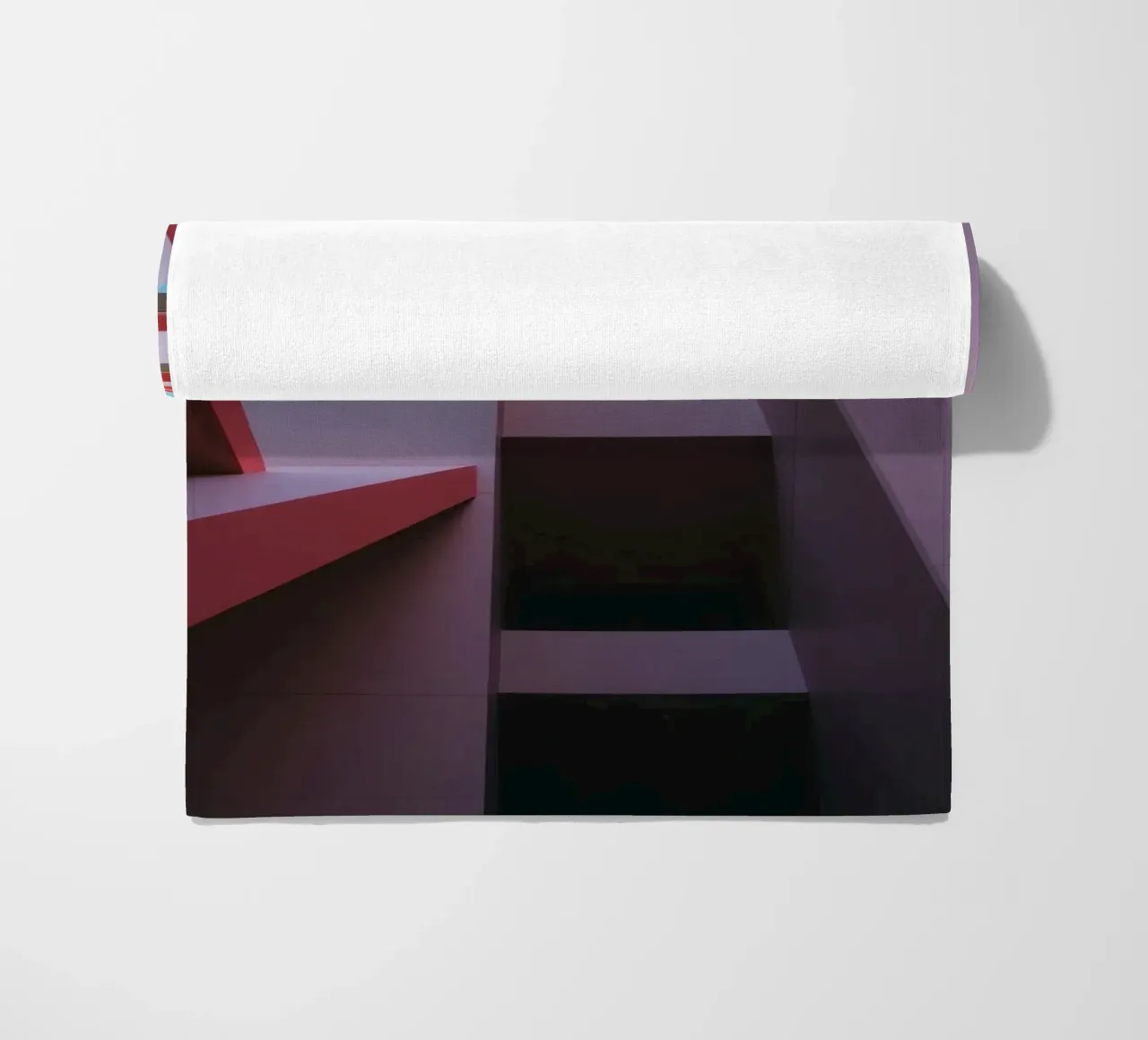 Unique architectural perspective of colorful building beach towel by DesignDoodle