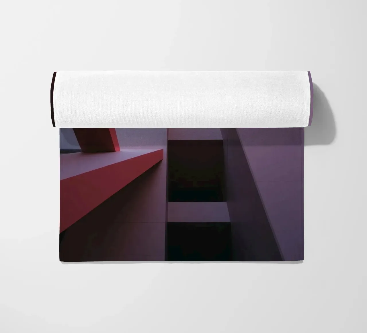 Unique architectural perspective of colorful building beach towel by DesignDoodle