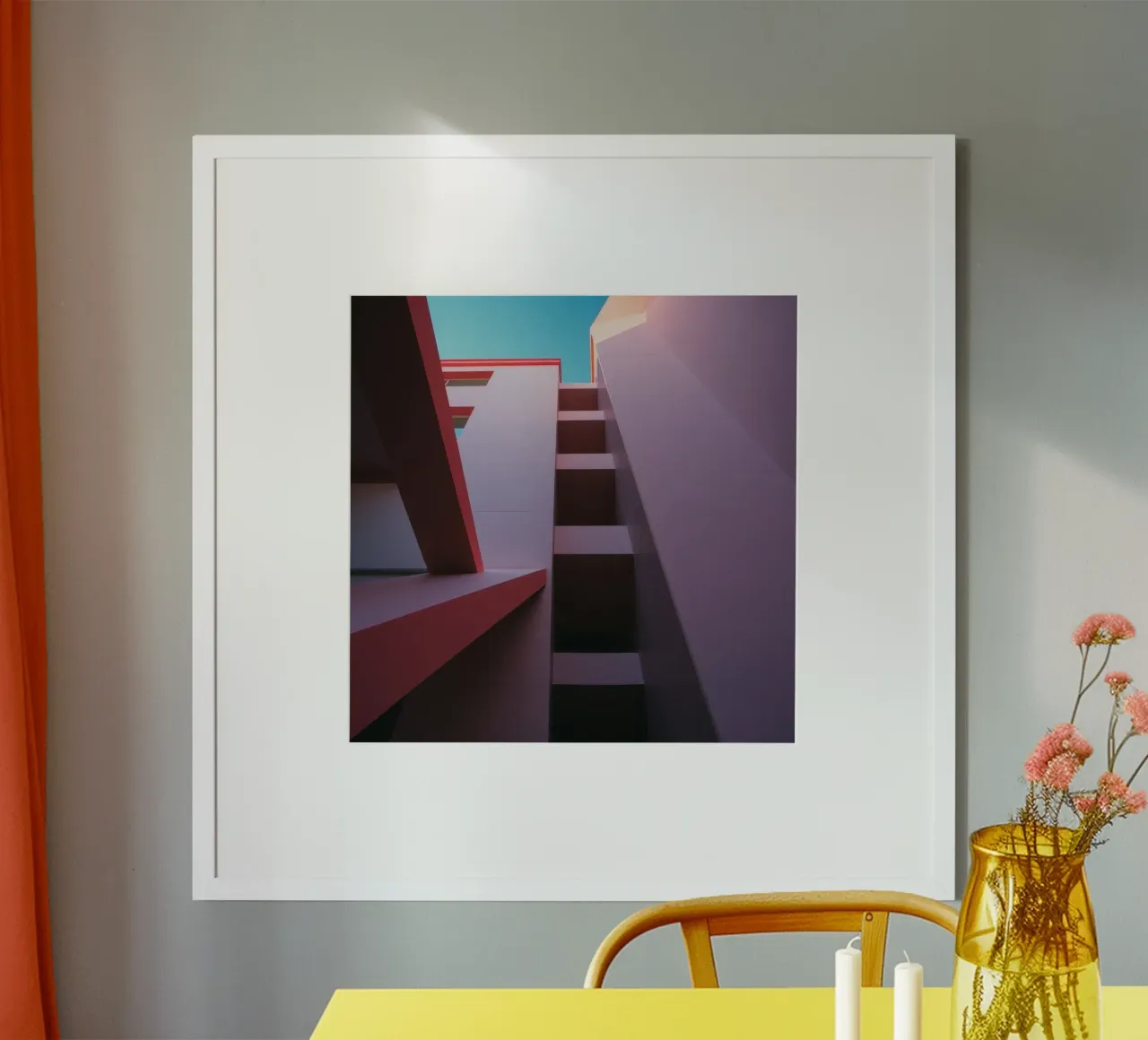 Unique architectural perspective of colorful building hahnemühle by DesignDoodle