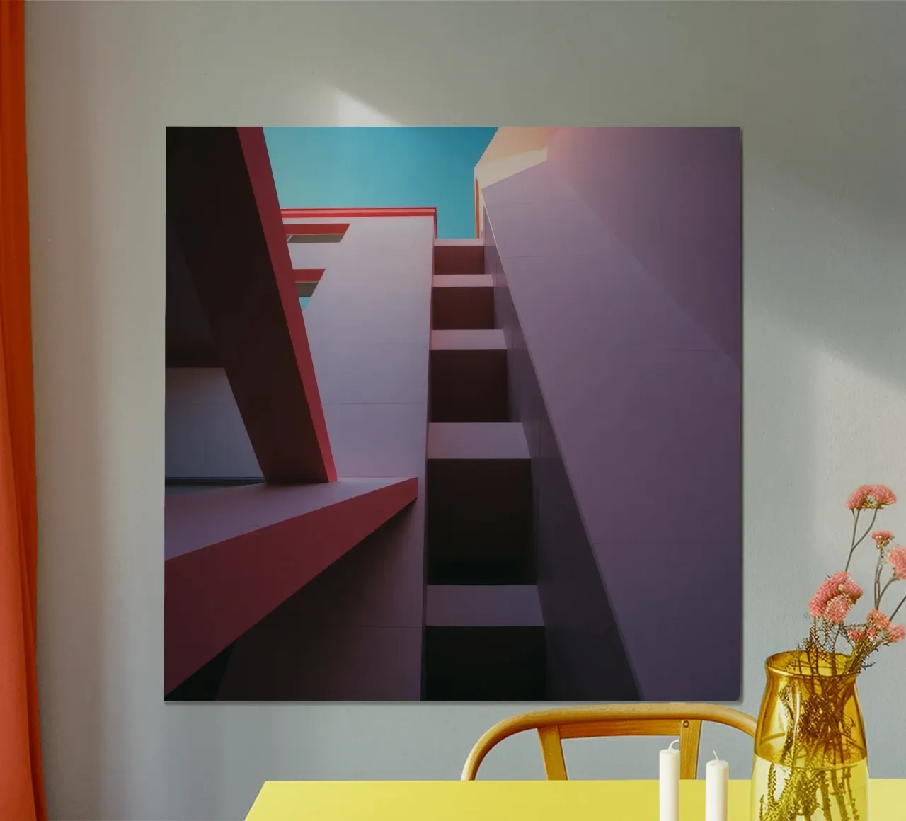 Unique architectural perspective of colorful building hahnemühle by DesignDoodle