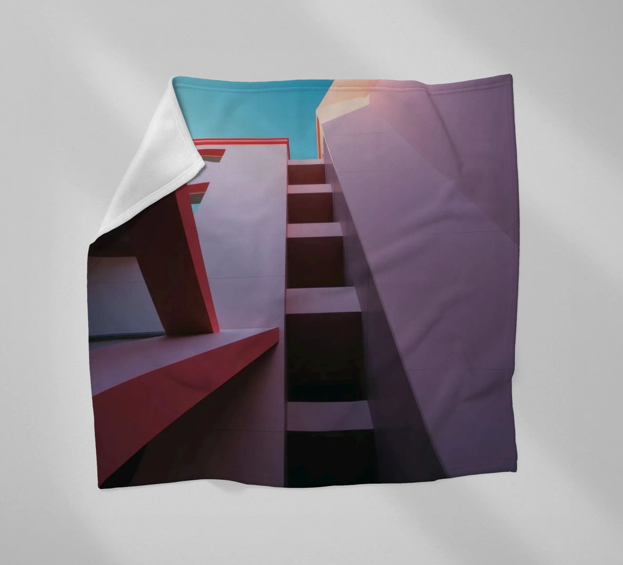 Prospettiva architettonica unica di un edificio colorato coperta in pile da DesignDoodle