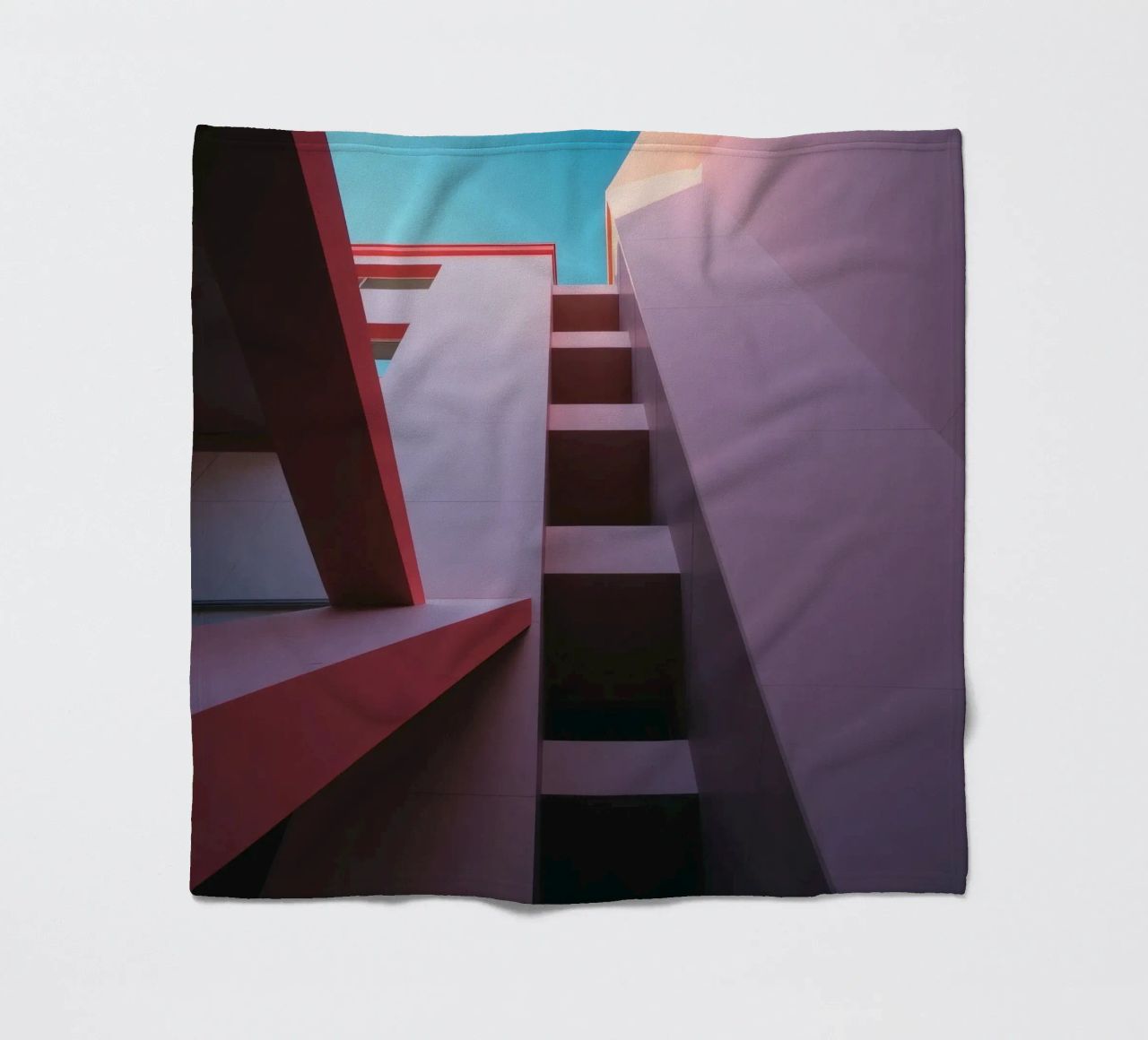 Prospettiva architettonica unica di un edificio colorato coperta in pile da DesignDoodle