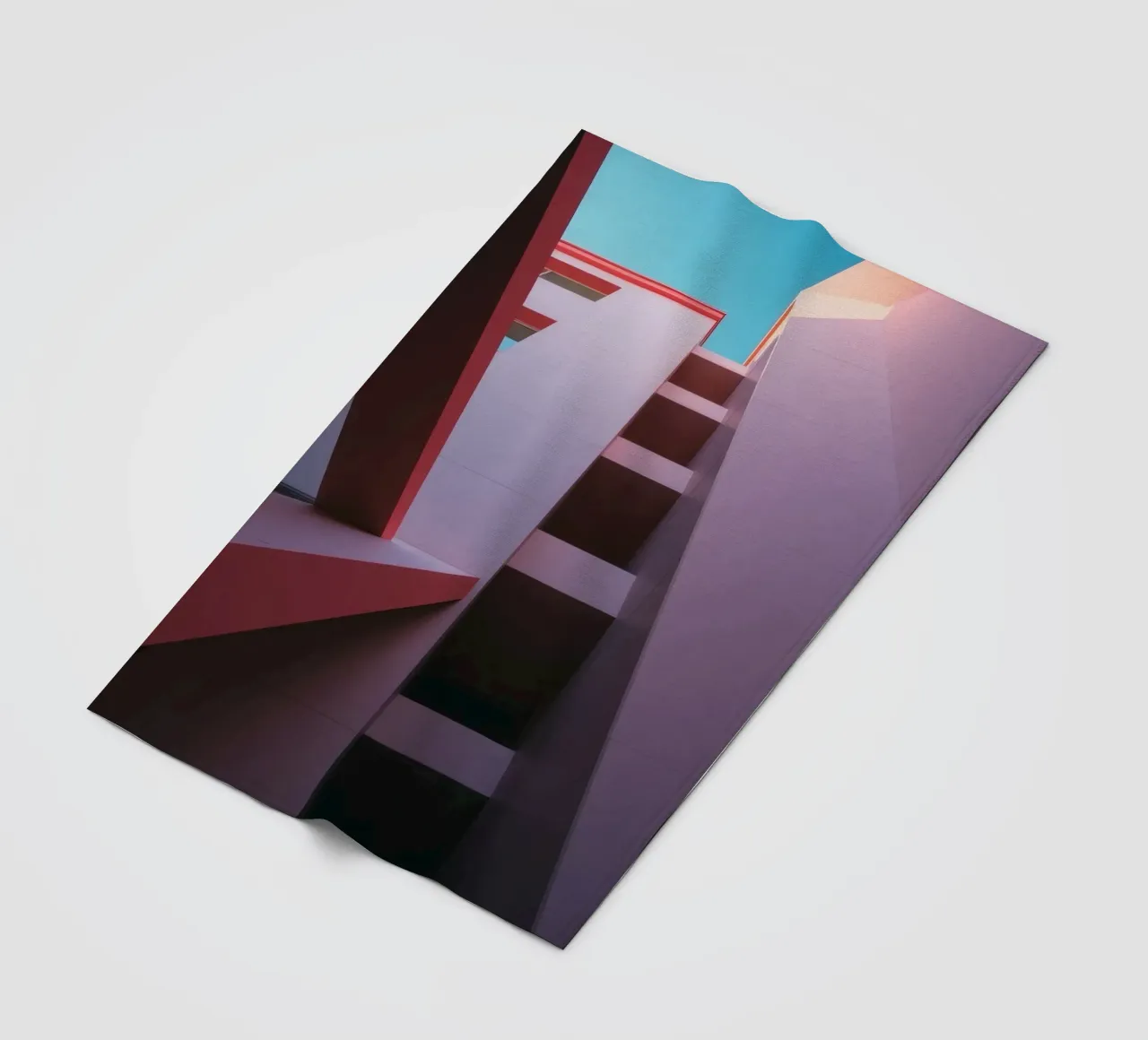 Prospettiva architettonica unica di un edificio colorato coperta in pile da DesignDoodle
