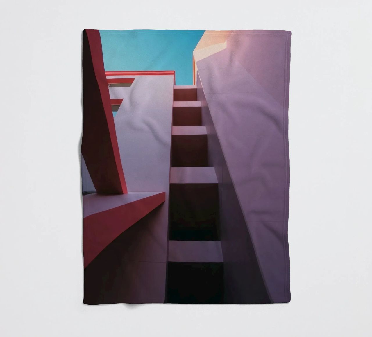 Prospettiva architettonica unica di un edificio colorato coperta in pile da DesignDoodle