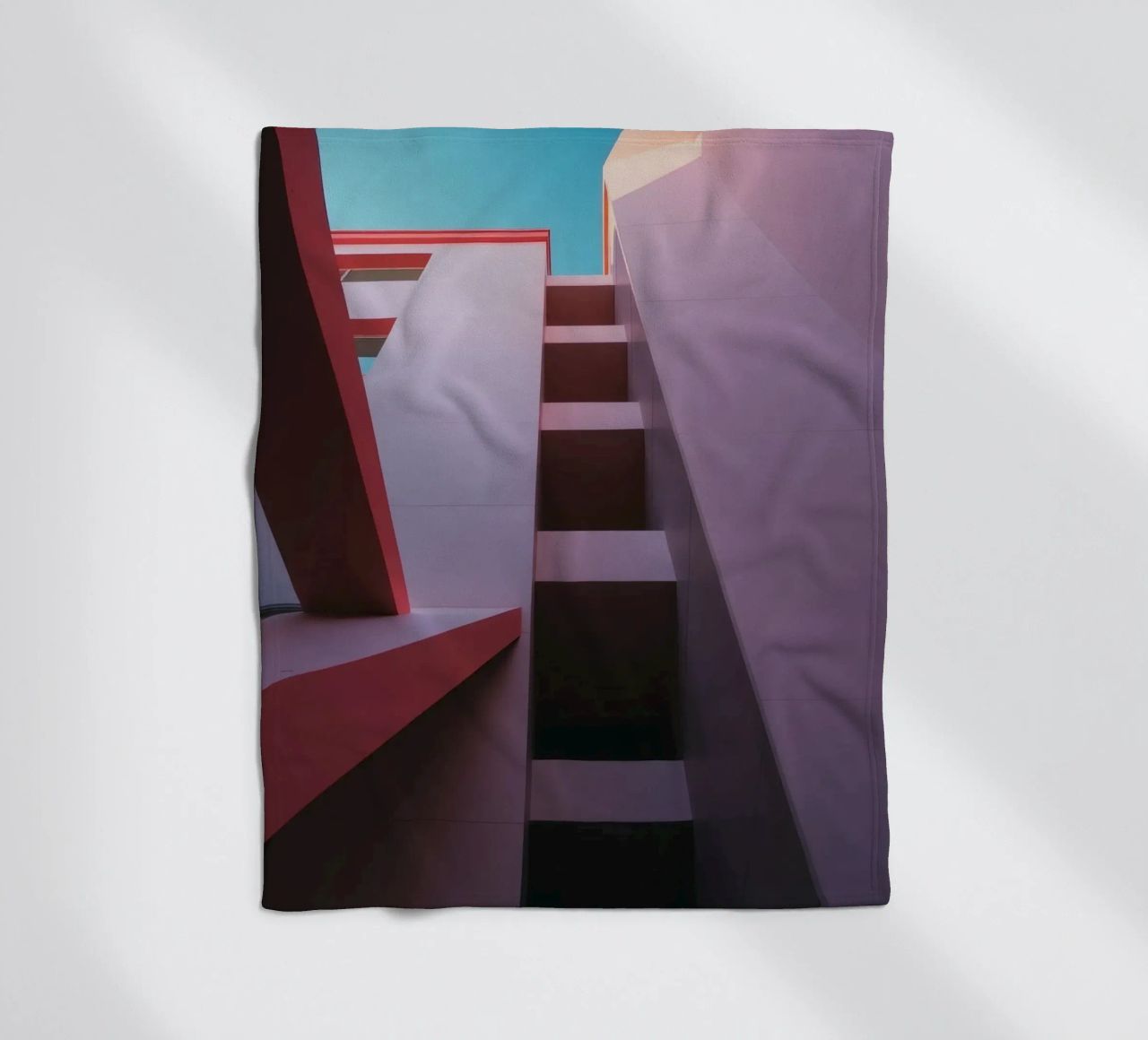 Prospettiva architettonica unica di un edificio colorato coperta in pile da DesignDoodle