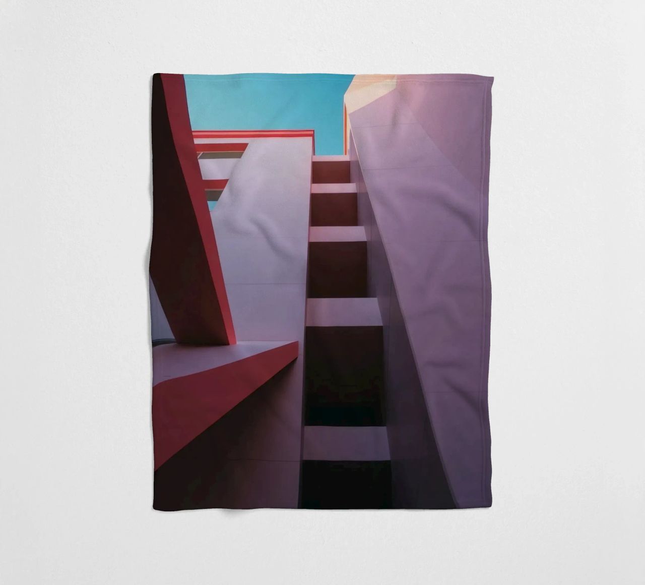 Prospettiva architettonica unica di un edificio colorato coperta in pile da DesignDoodle