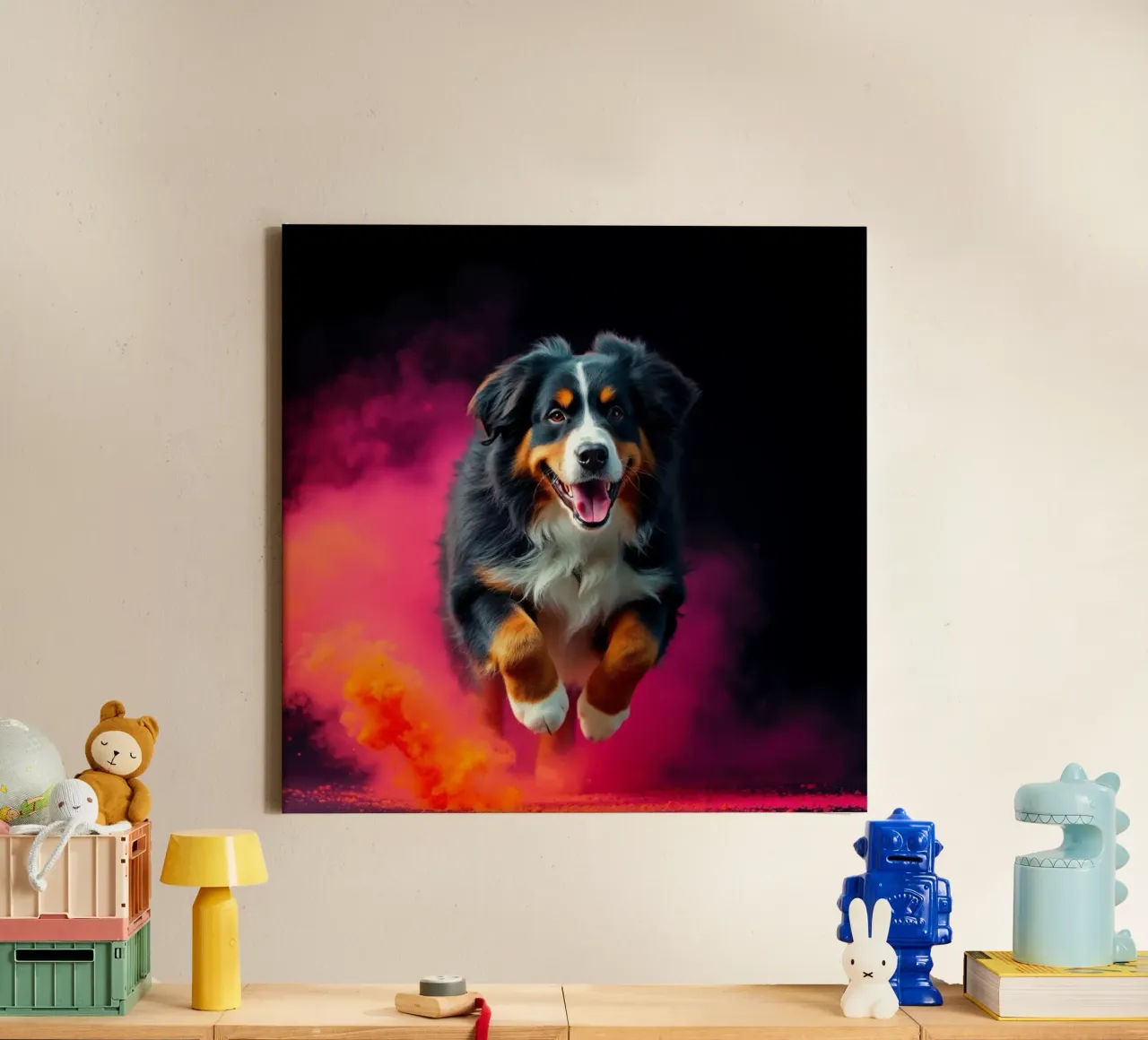 The colorful Bernese Mountain Dog #21 canvas by Yumis.Beargang.and.Me