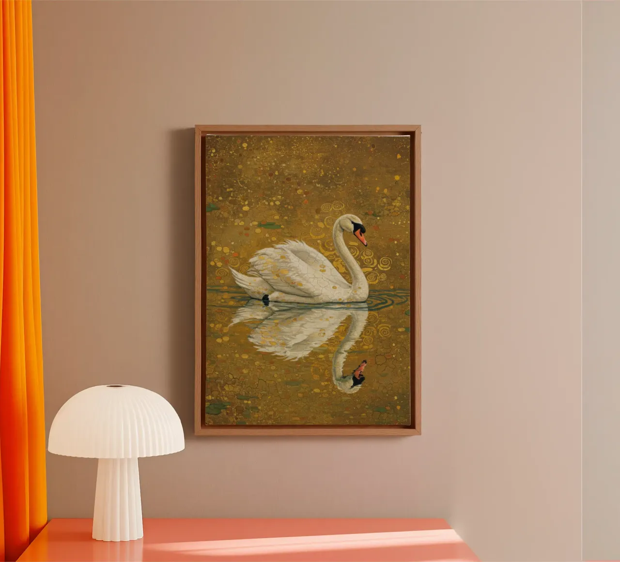 Swan of the Lake canvas with Floater frame by Art Center