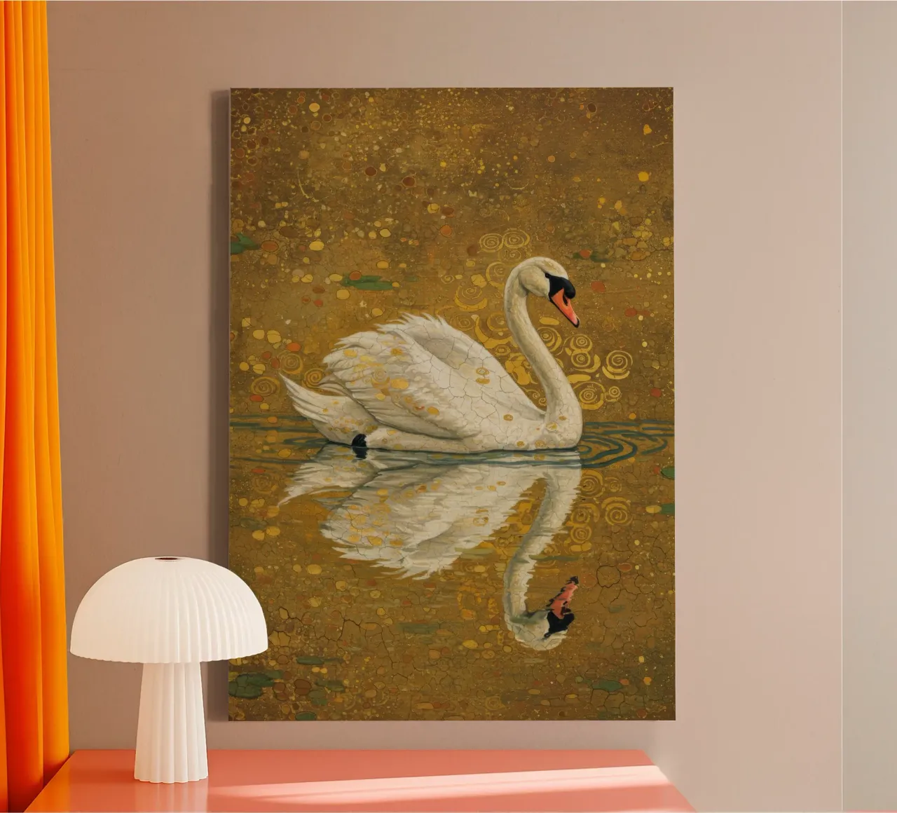 Swan of the Lake canvas with Floater frame by Art Center