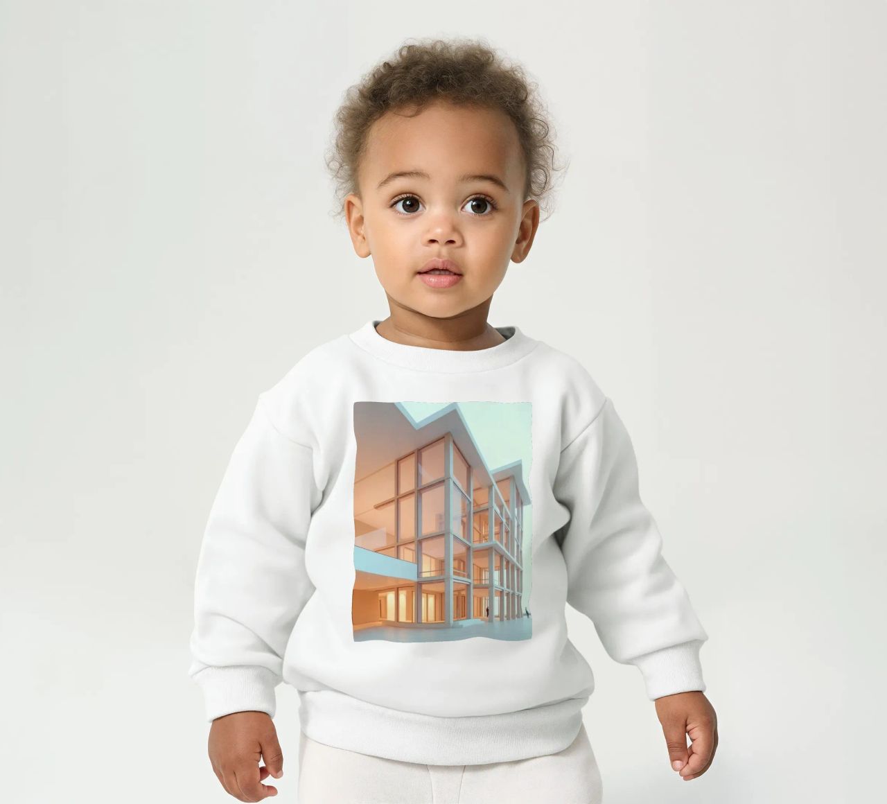 Design architettonico moderno con ampie aree aperte e felpa neonato da DesignDoodle