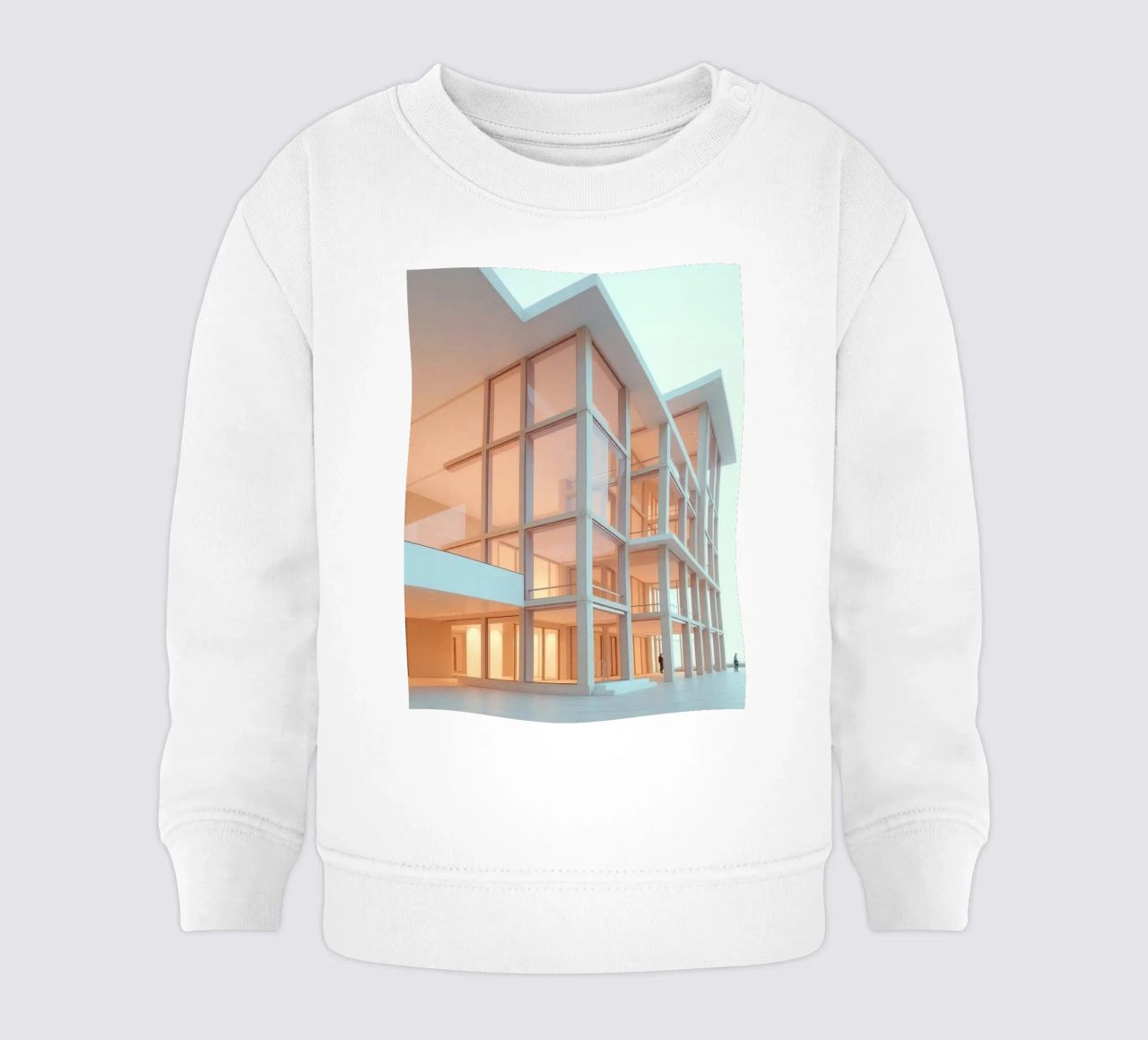 Design architettonico moderno con ampie aree aperte e felpa neonato da DesignDoodle