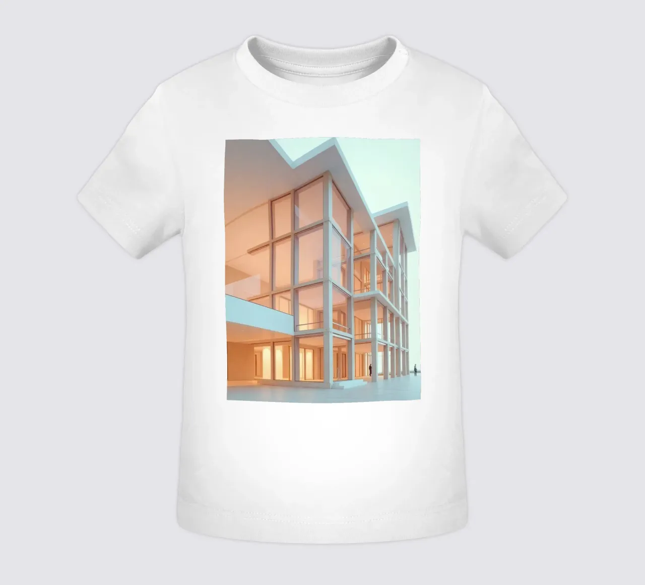 Design architettonico moderno con ampie aree aperte e maglietta neonato da DesignDoodle