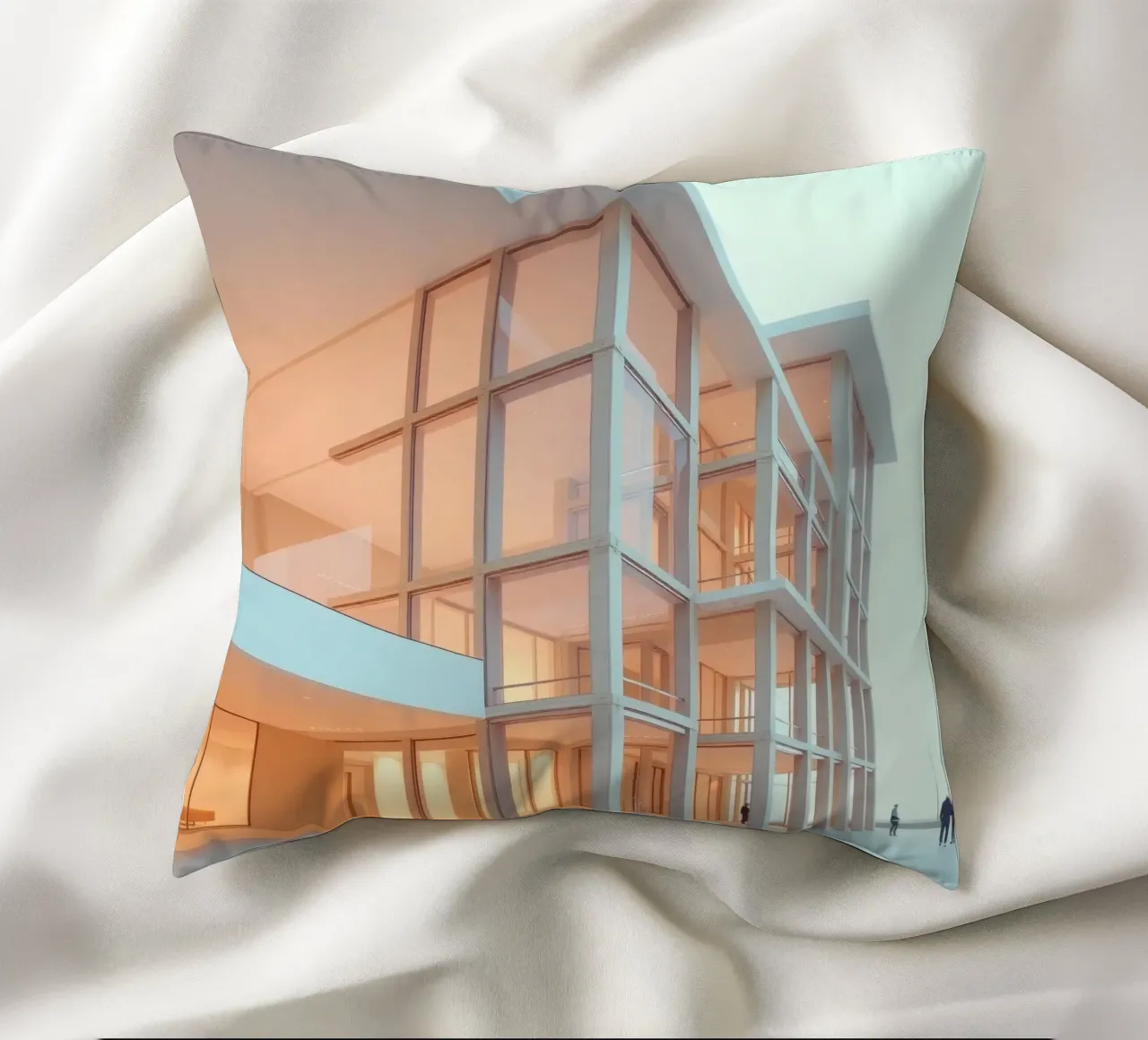 Design architettonico moderno con ampie aree aperte e cuscino da DesignDoodle