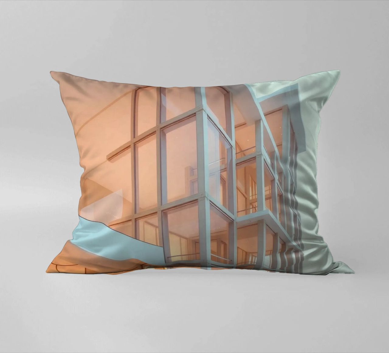 Modern architectural design with spacious open areas and decorative cushion by DesignDoodle