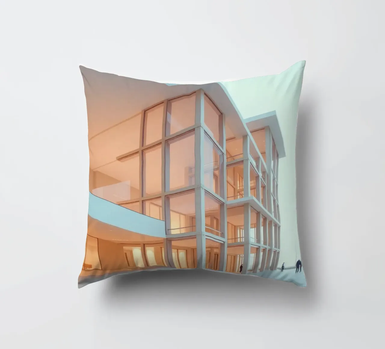 Design architettonico moderno con ampie aree aperte e cuscino da DesignDoodle