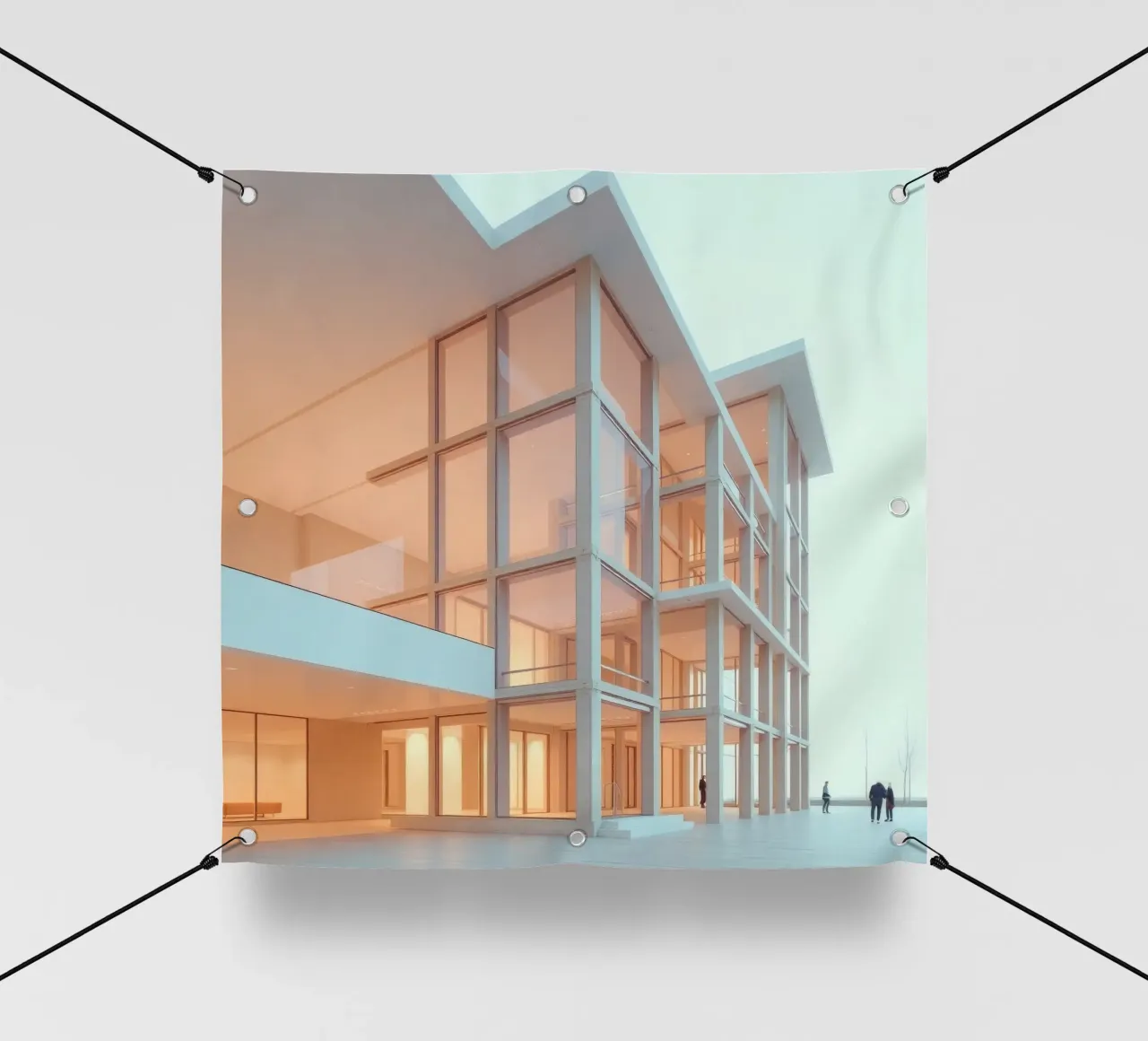 Design architettonico moderno con ampie aree aperte e telo in pvc da DesignDoodle