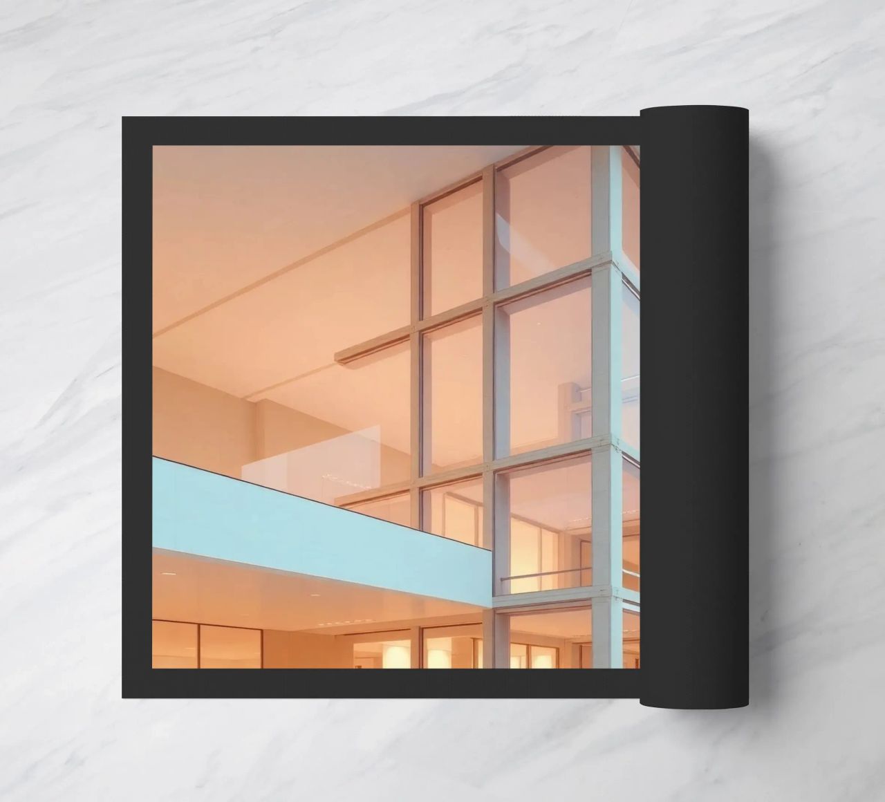 Modern architectural design with spacious open areas and doormat by DesignDoodle
