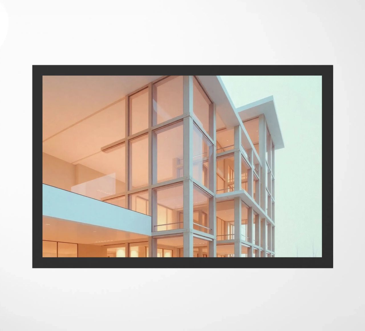 Modern architectural design with spacious open areas and doormat by DesignDoodle