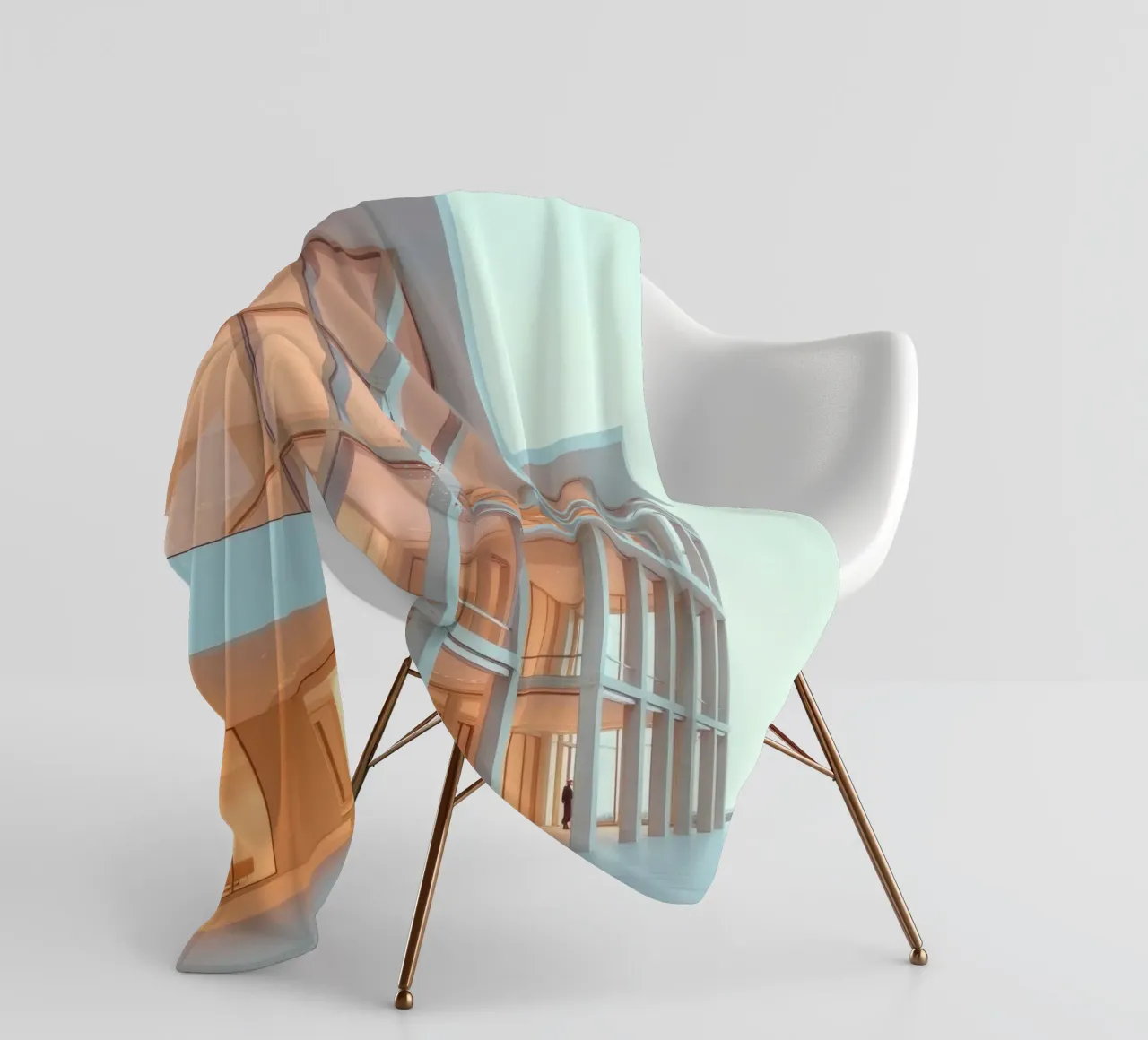 Conception architecturale moderne avec des espaces ouverts spacieux et plaid polaire de DesignDoodle