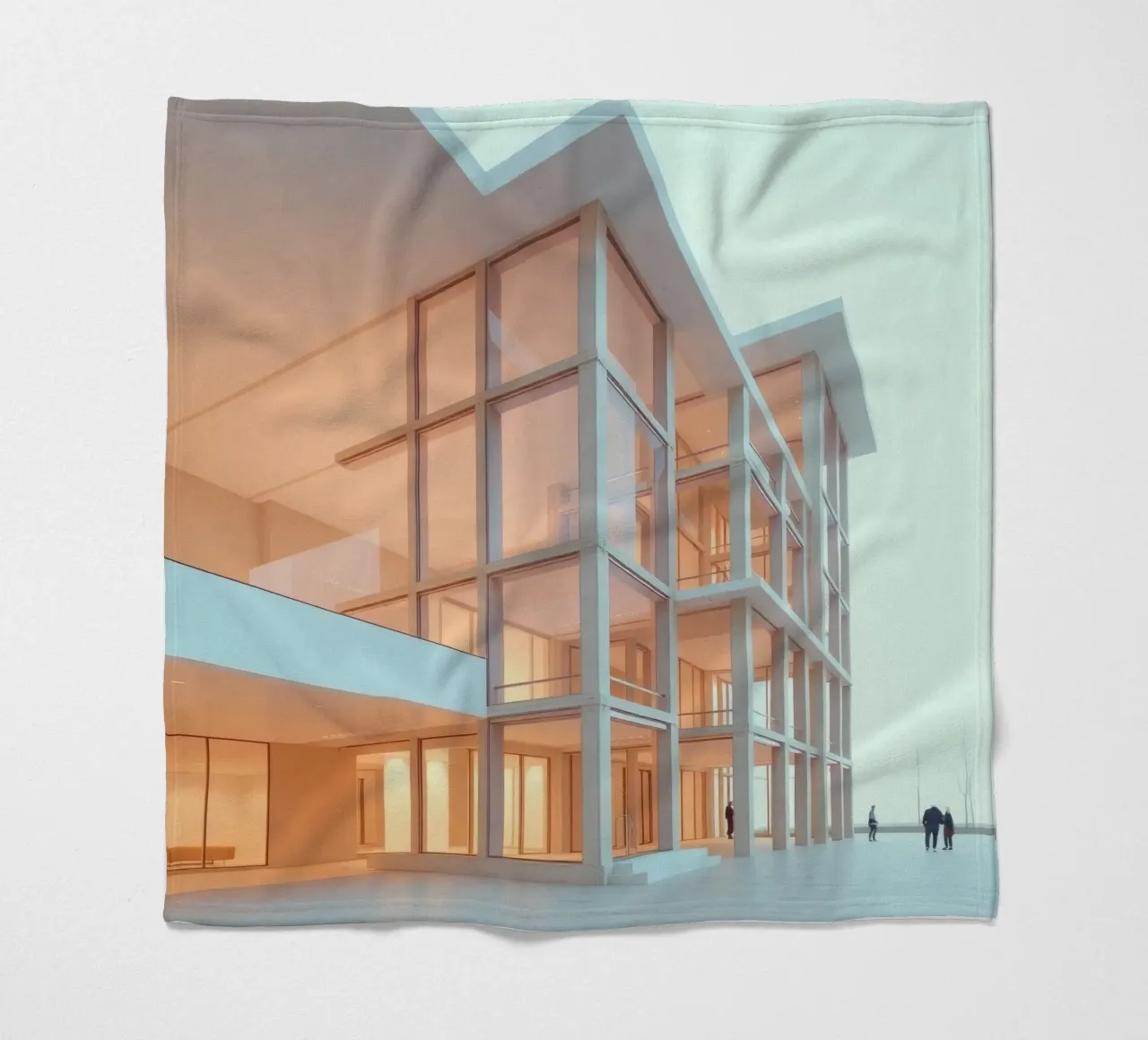 Conception architecturale moderne avec des espaces ouverts spacieux et plaid polaire de DesignDoodle