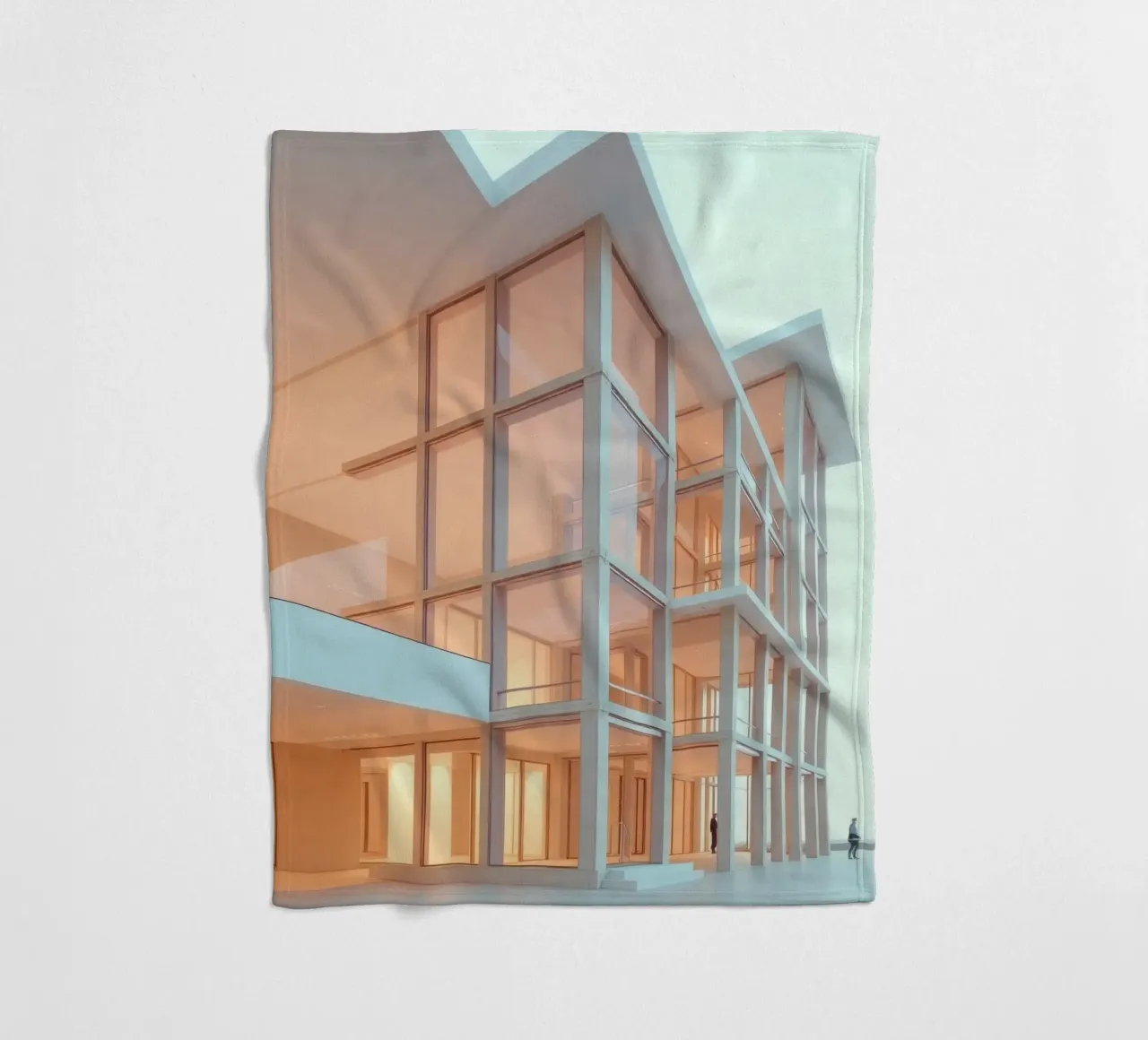 Conception architecturale moderne avec des espaces ouverts spacieux et plaid polaire de DesignDoodle