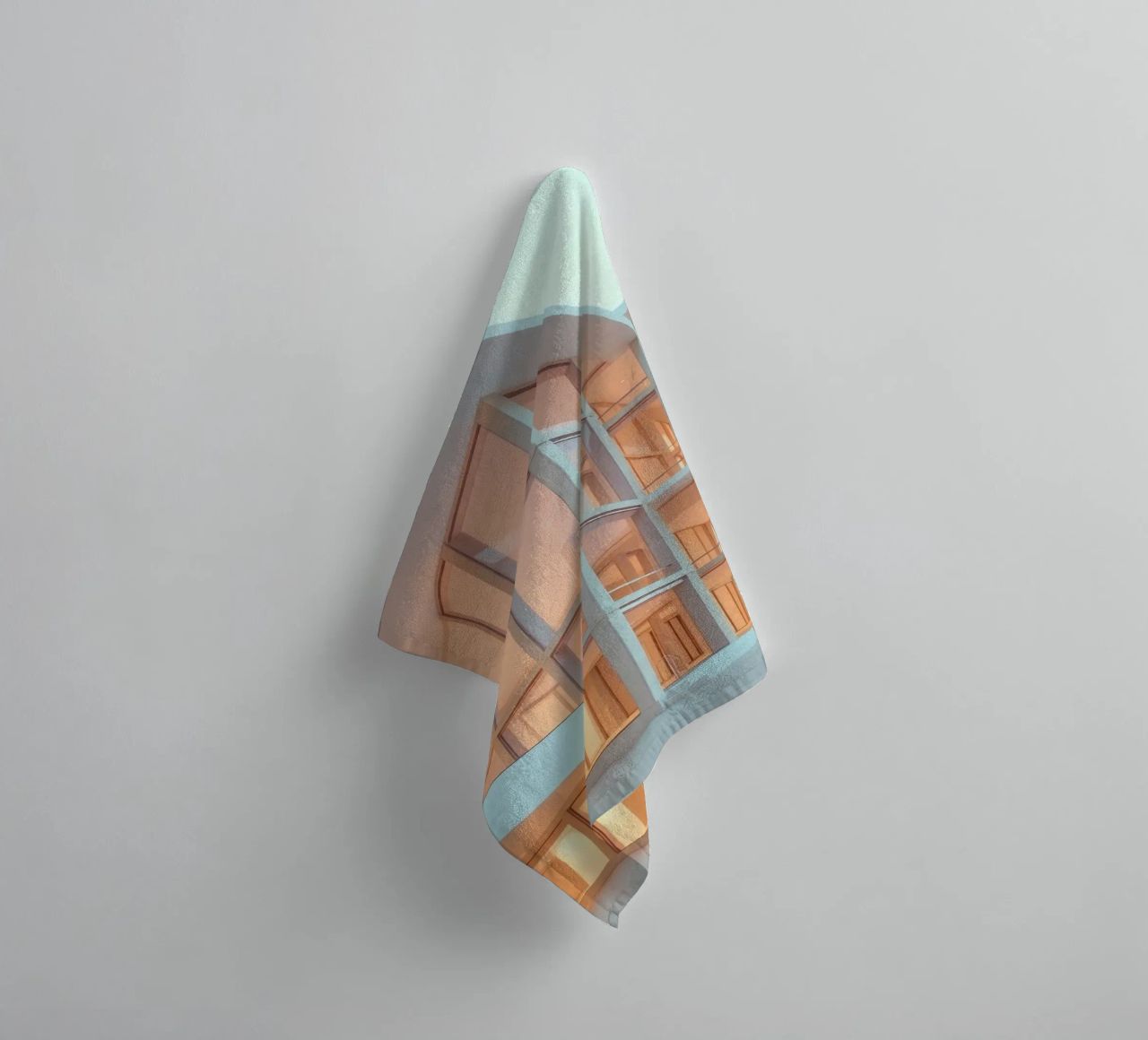 Modern architectonisch ontwerp met ruime open ruimtes en badhanddoek van DesignDoodle