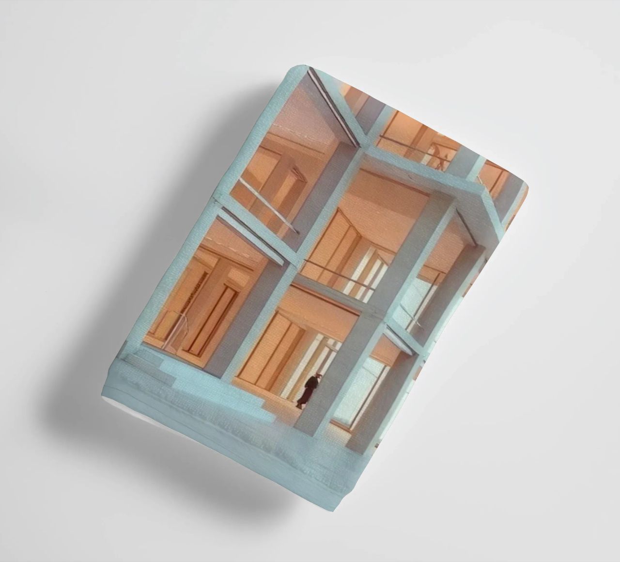 Modern architectonisch ontwerp met ruime open ruimtes en badhanddoek van DesignDoodle