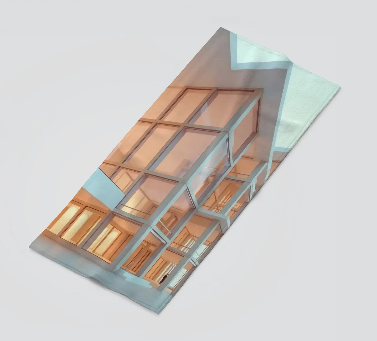 Moderne architektonische Gestaltung mit großzügigen Freiflächen und Strandtuch von DesignDoodle