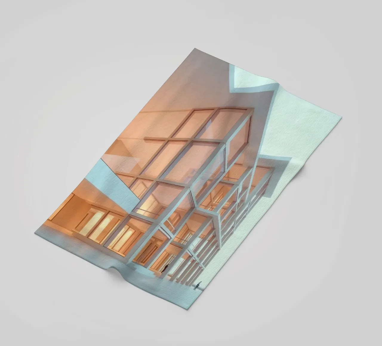 Moderne architektonische Gestaltung mit großzügigen Freiflächen und Strandtuch von DesignDoodle