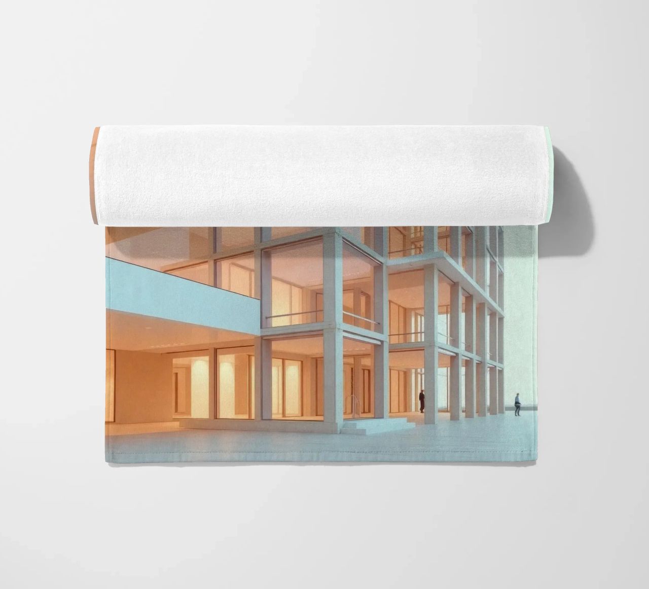 Modern architectural design with spacious open areas and beach towel by DesignDoodle