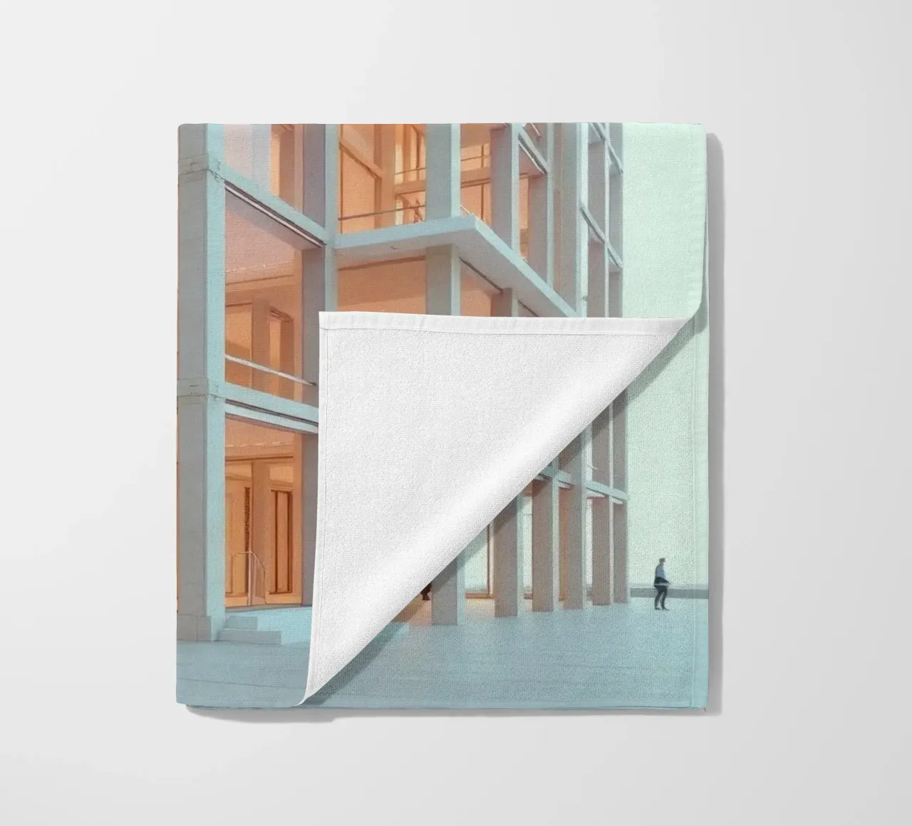 Moderne architektonische Gestaltung mit großzügigen Freiflächen und Strandtuch von DesignDoodle