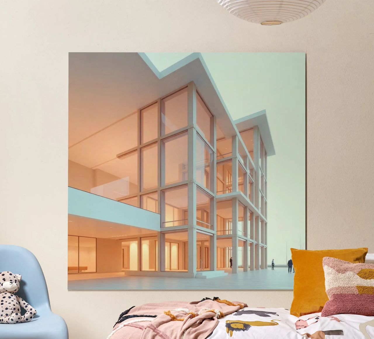 Design architettonico moderno con ampie aree aperte e carta hahnemühle da DesignDoodle