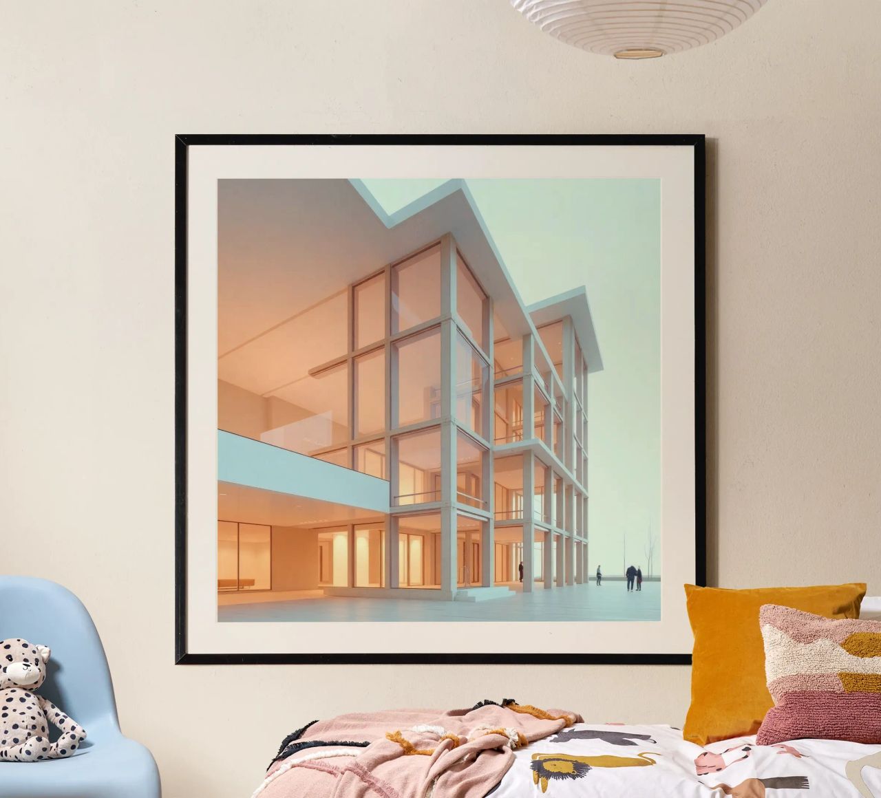Design architettonico moderno con ampie aree aperte e carta hahnemühle da DesignDoodle