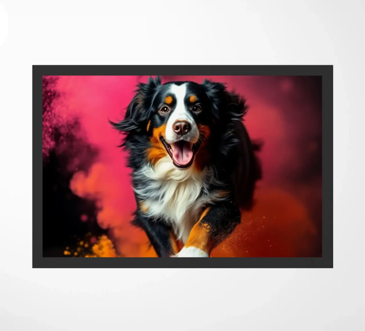 The colorful Bernese Mountain Dog #22 doormat by Yumis.Beargang.and.Me