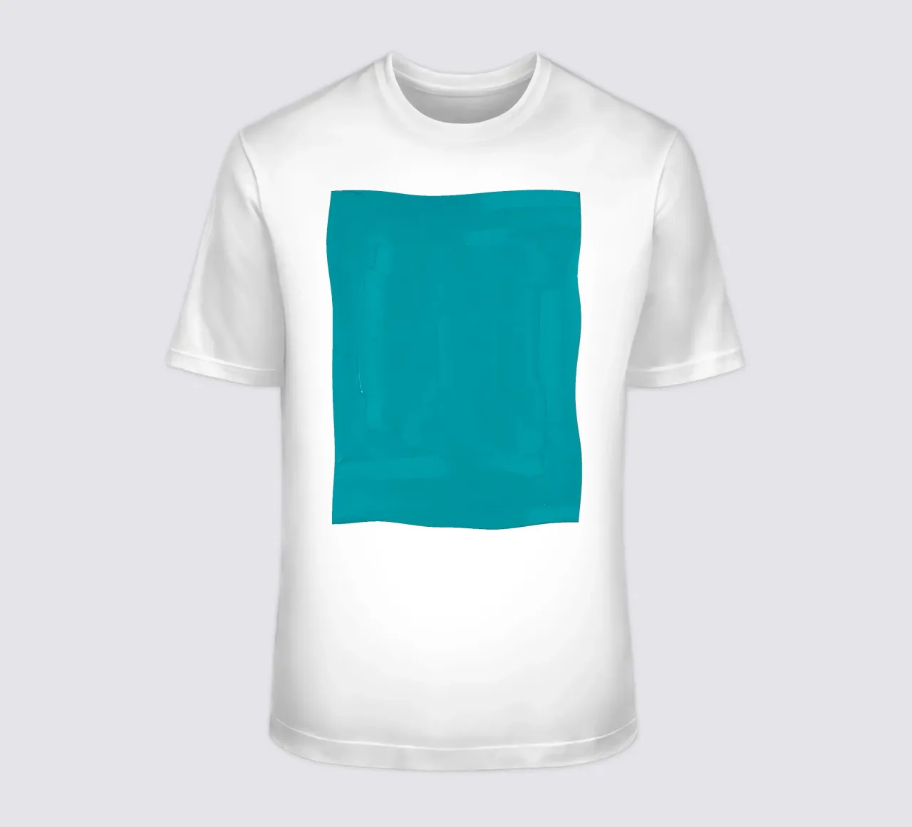 turquoise kunstwerk met abstracte penseelstreken t-shirt van DesignDoodle