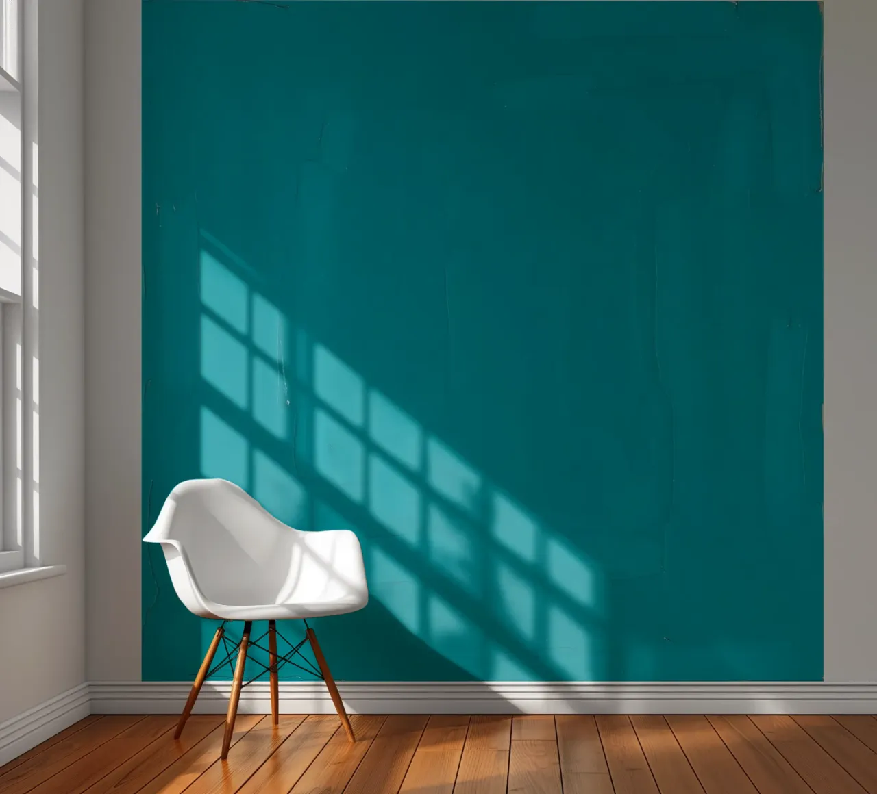 turquoise artwork showcasing abstract brush strokes photo wallpaper by DesignDoodle
